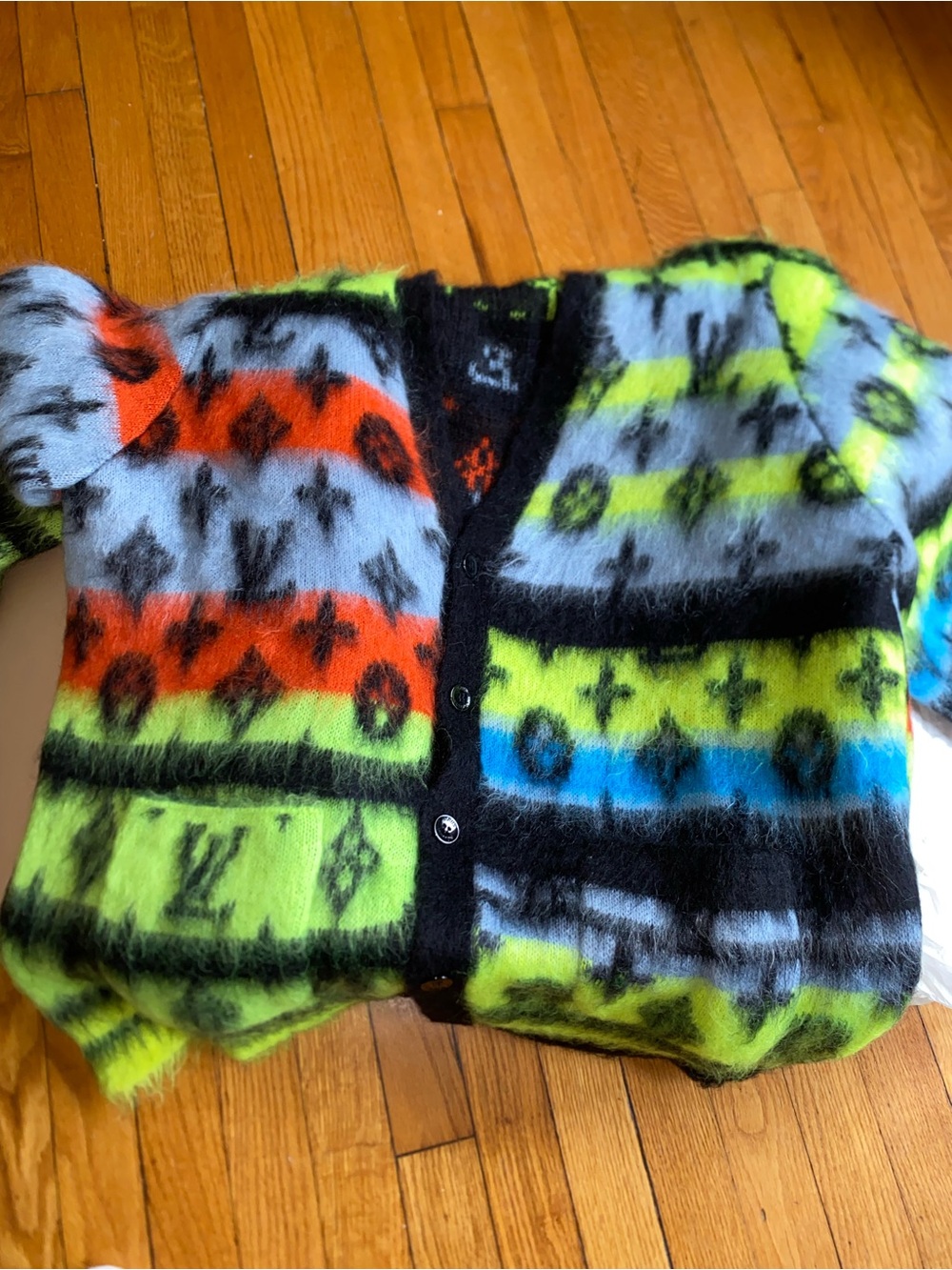 Louis Vuitton Monogram Mohair Cardigan Sz 4L (xxxl)